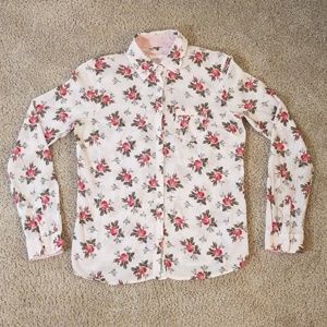 ⭐ Aéropostale Light Pink Floral Button Down Shirt